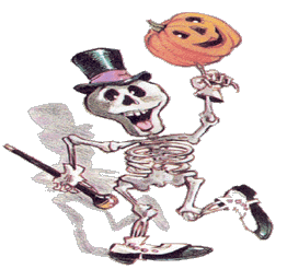 Skeleton with Pumpkin. Garden fun. Garden humor